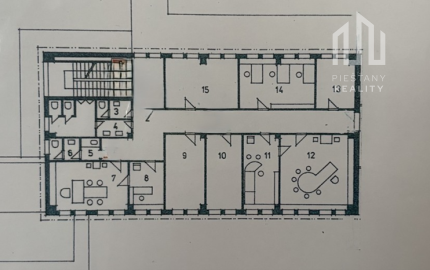 *Na prenájom* moderné kancelárske priestory, celé podlažie 335 m² v Piešťanoch